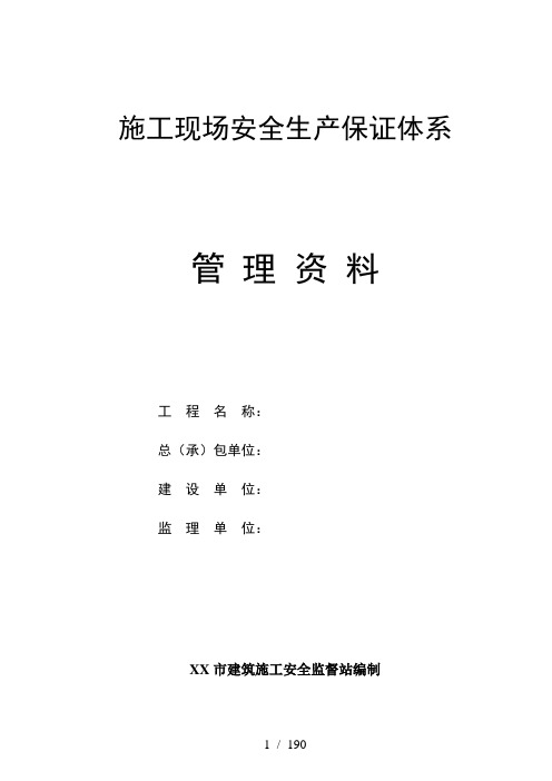 施工现场安全生产资料12个盒子