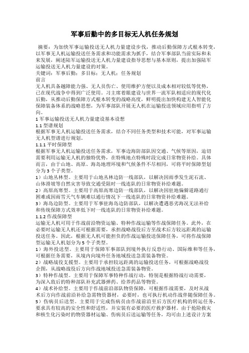 军事后勤中的多目标无人机任务规划