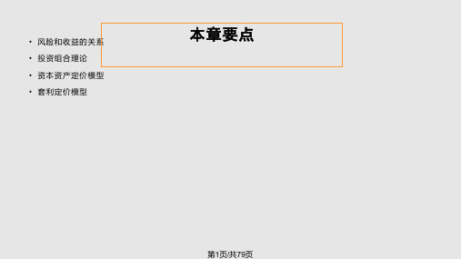 资本市场风险与收益PPT课件