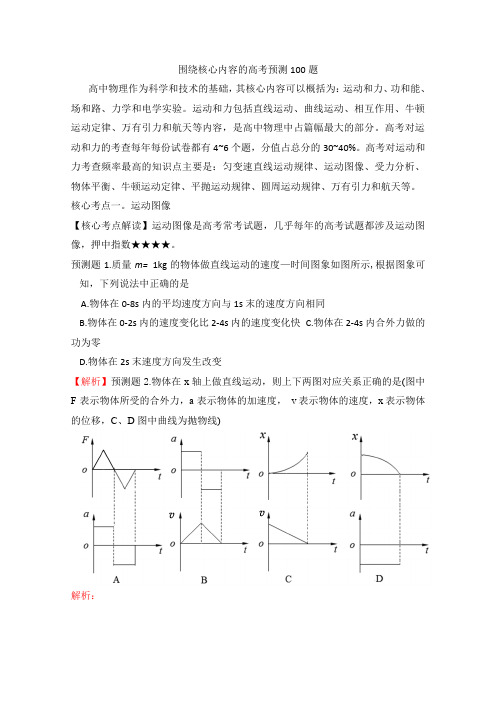 【核心考点】2012高考物理预测专题1(学生版)