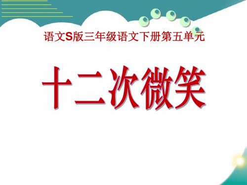 《十二次微笑》公开课优选PPT