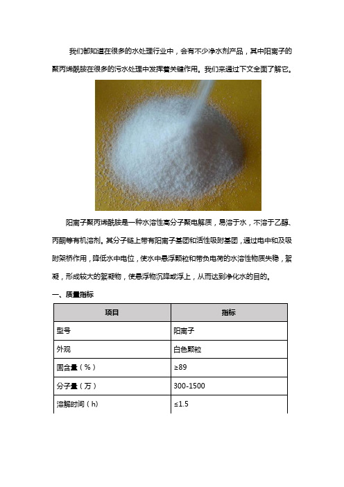 阳离子聚丙烯酰胺(CPAM)详细介绍