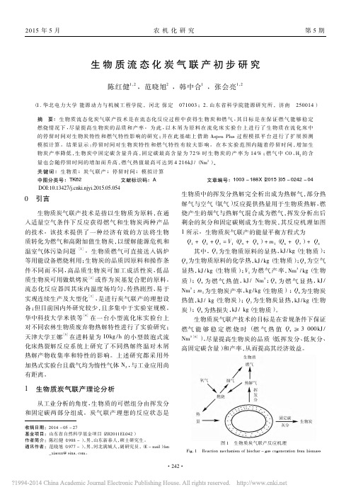 生物质流态化炭气联产初步研究