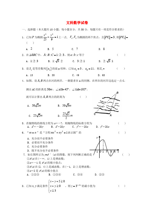 湖南省浏阳一中、攸县一中、醴陵一中高二数学上学期12月联考试题 文