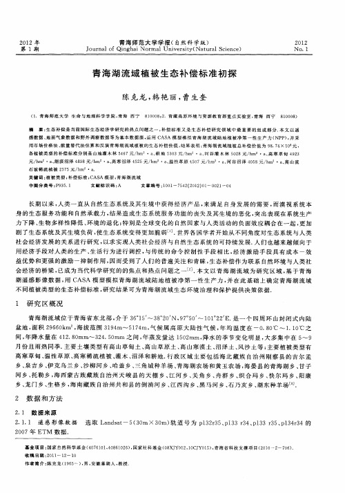 青海湖流域植被生态补偿标准初探