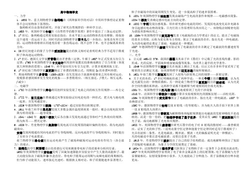 新课标高考物理学史(整理)