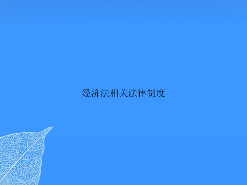 经济法相关法律制度【优质最全版】