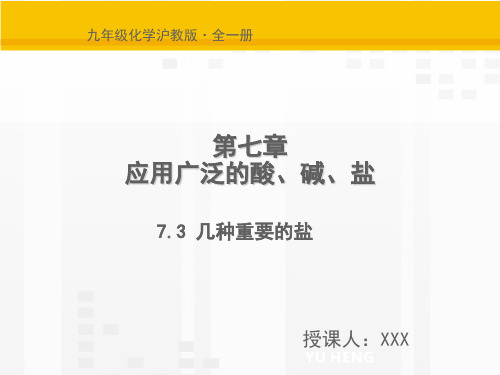 沪教版九年级下册化学课件：7.3 几种重要的盐