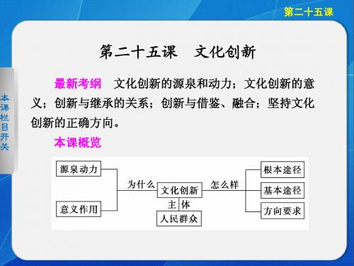 2013年高考政治第一轮复习 第十单元 第25课