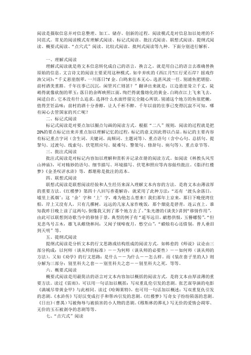 阅读模式刍议