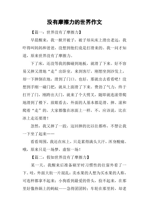 没有摩擦力的世界作文