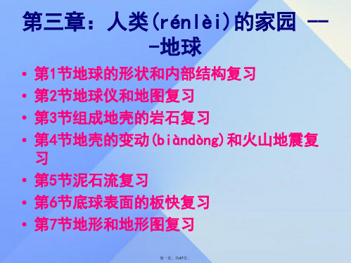 七年级科学上册第3章人类的家园地球复习课件浙教版