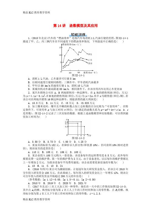 【配套K12】[学习]2019版高考数学一轮复习 第二章 函数、导数及其应用 第14讲 函数模型及其