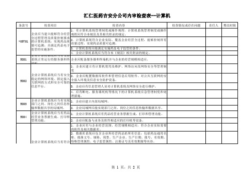新GSP内审检查表--计算机