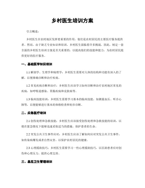 乡村医生培训方案