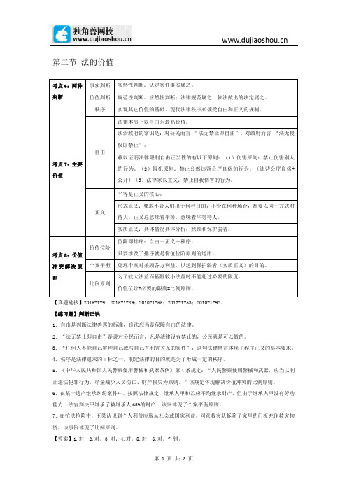 392.独角兽法考(理论法)-法的价值