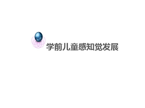 学前儿童感知觉的发展