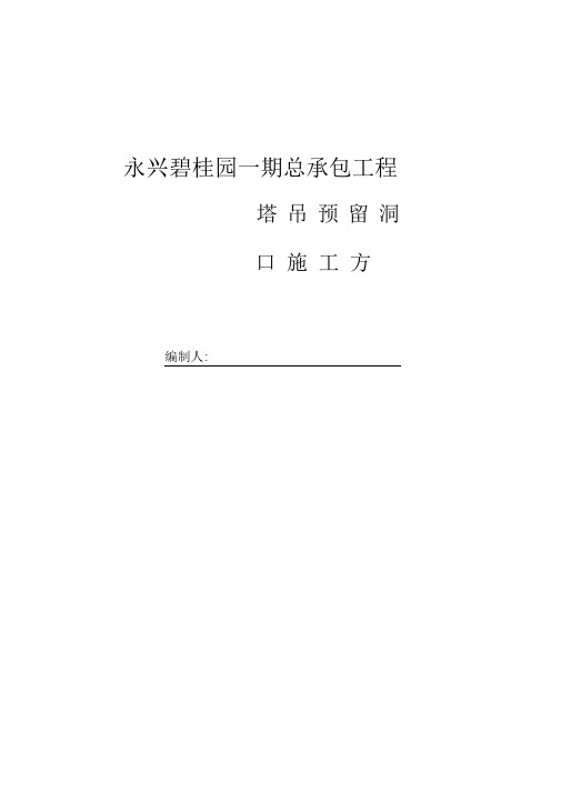 塔吊预留洞口施工方案