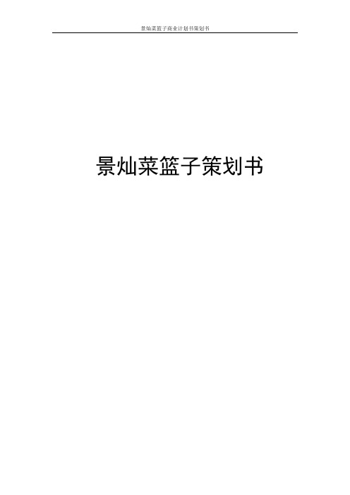 景灿菜篮子可行性论证报告计划书
