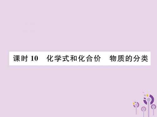 贵阳专版2019年中考化学总复习物质构成的奥秘课时10化学式和化合价物质的分类精讲课件