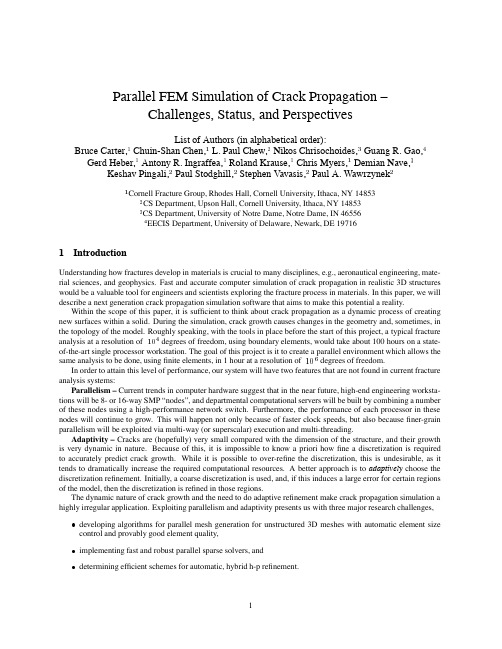 Parallel FEM Simulation of Crack Propagation - Challenges, Status, and Perspectives