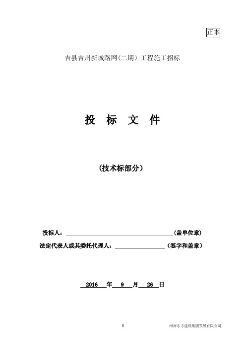 市政工程技术标87217【范本模板】