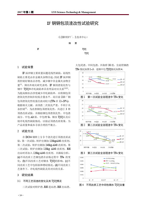 IF钢钢包顶渣改性试验研究