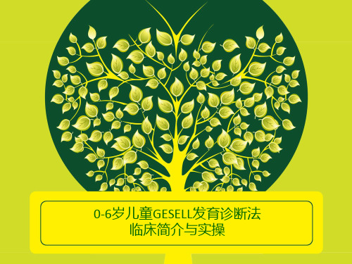 0-6岁儿童GESELL发育诊断法临床实操技术