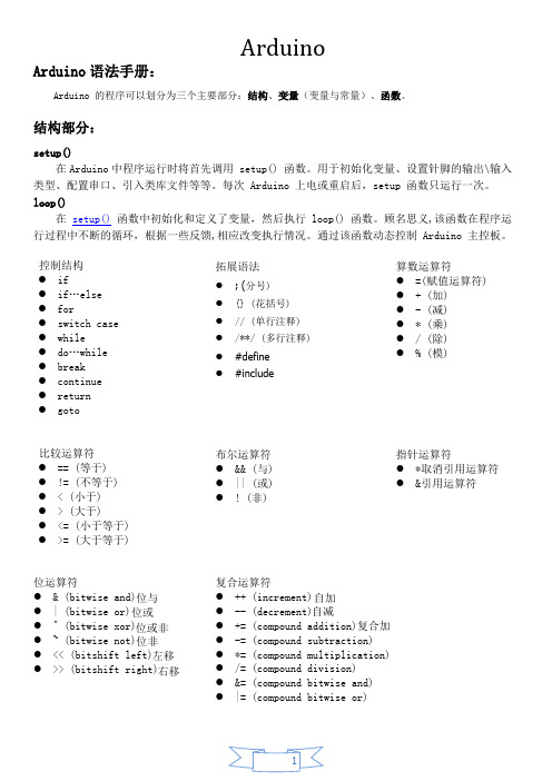 Arduino参考手册 - 修正