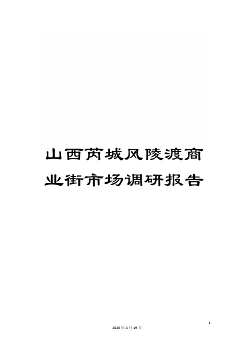 山西芮城风陵渡商业街市场调研报告