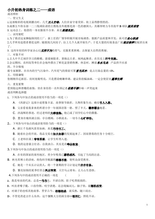 小升初热身训练之二c成语