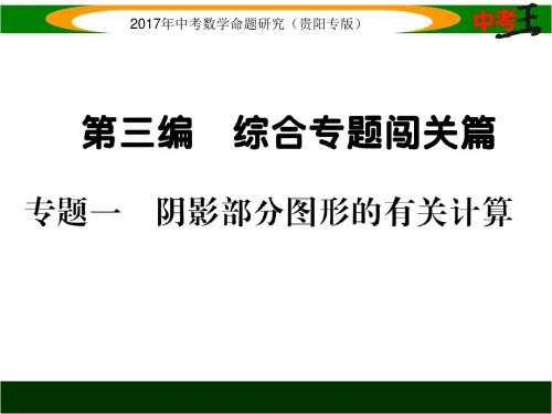 2107贵阳中考数学综合专题闯关专题一《阴影部分图形的有关计算精讲》精练