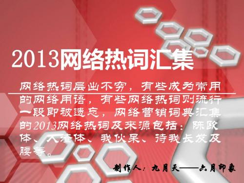 2013网络热词汇集
