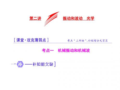 【三维设计】2018届高考物理(通用版)二轮配套课件：专题6.2振动和波动、光学(34张PPT)