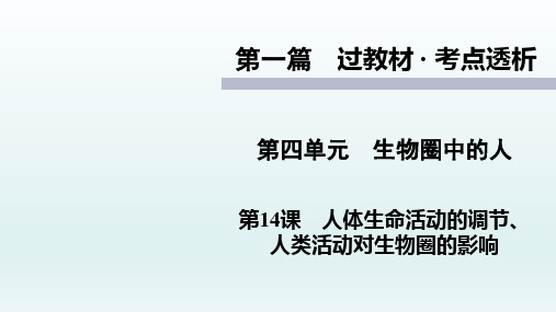 《人体生命活动的调节、 人类活动对生物圈的影响》中考复习生物课件