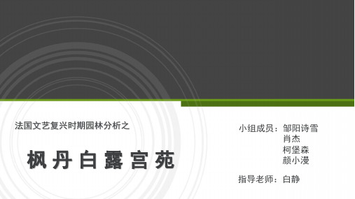 枫丹白露宫苑分析