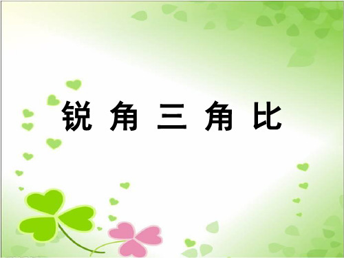 2022年青岛版数学九年级上《锐角三角比》课件(精品)