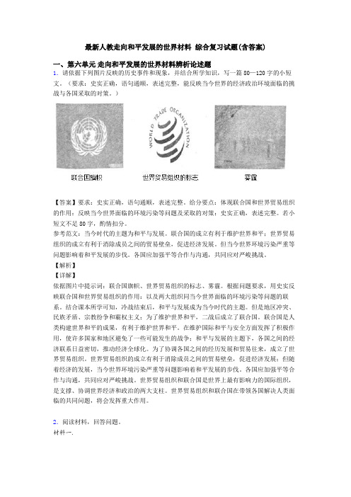 最新人教走向和平发展的世界材料 综合复习试题(含答案)