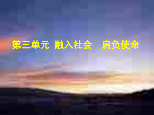 九年级政治融入社会肩负使命2(201911整理)