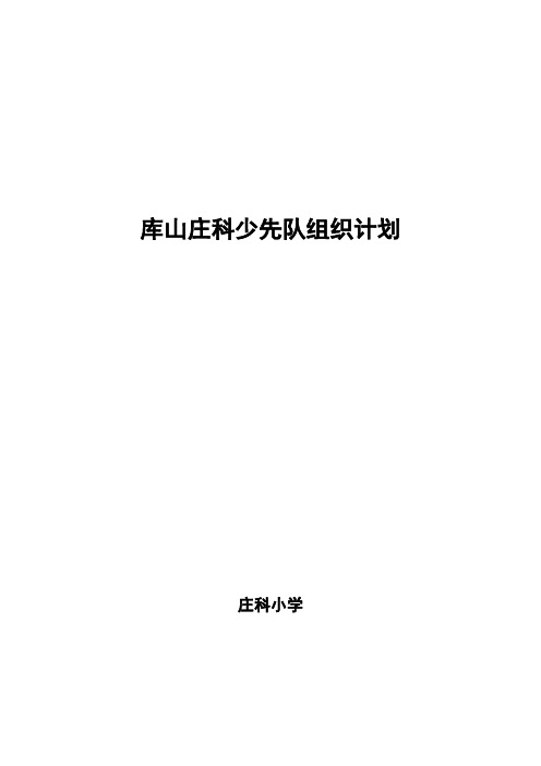 2012——2013学年少先队工作计划