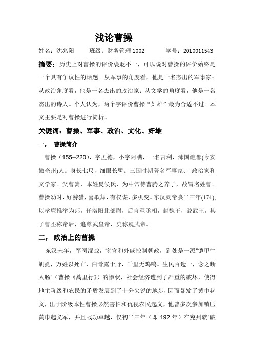 浅论曹操