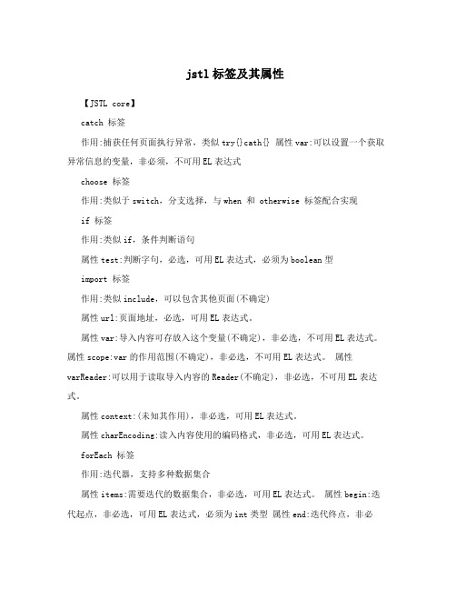 jstl标签及其属性