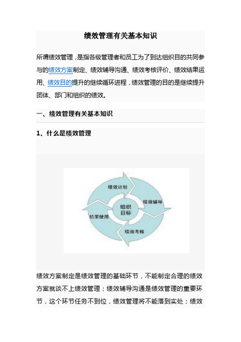 绩效管理有关基本知识