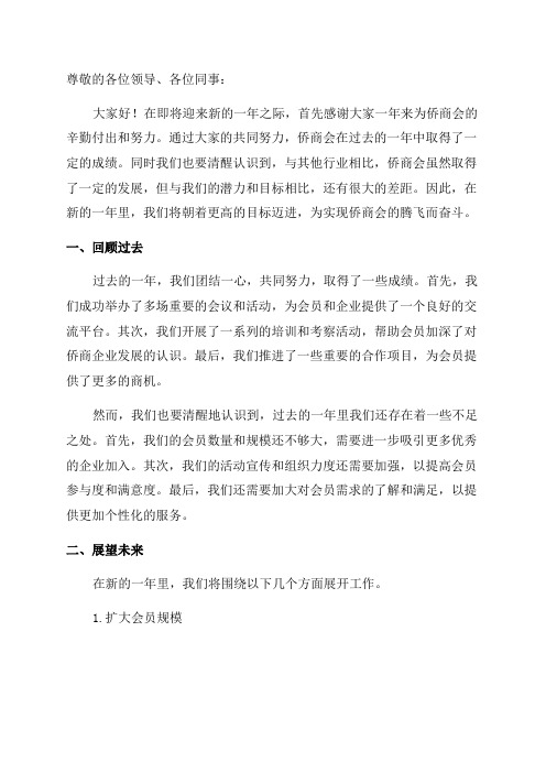侨商会年终总结计划