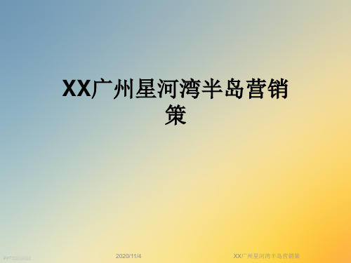 XX广州星河湾半岛营销策