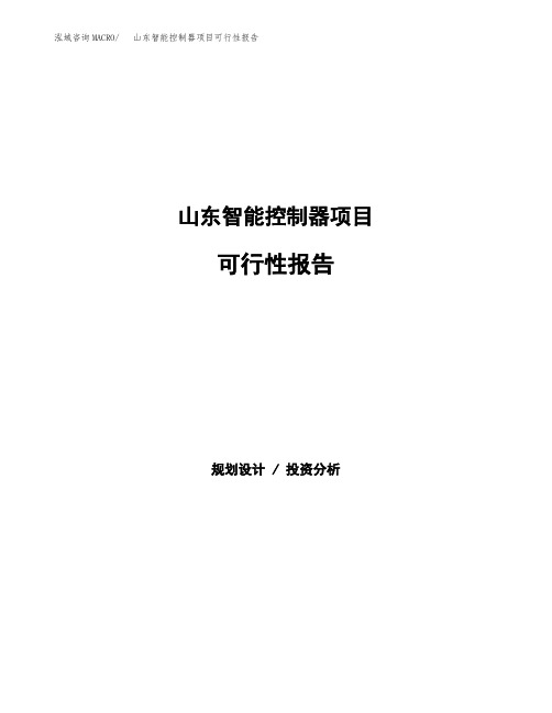 山东智能控制器项目可行性报告