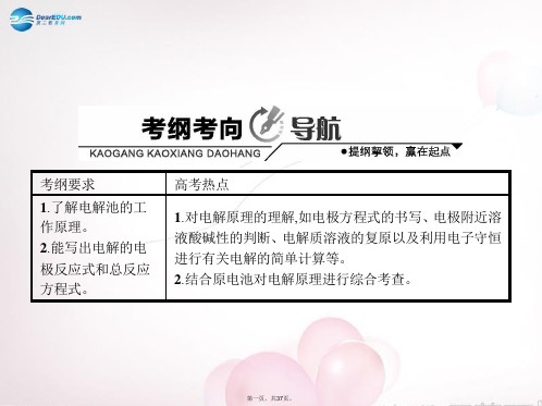 高考化学一轮复习 6.3 电能转化为化学能 电解讲解课件 鲁科版