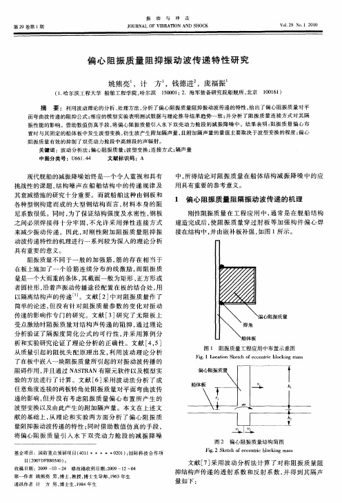 偏心阻振质量阻抑振动波传递特性研究