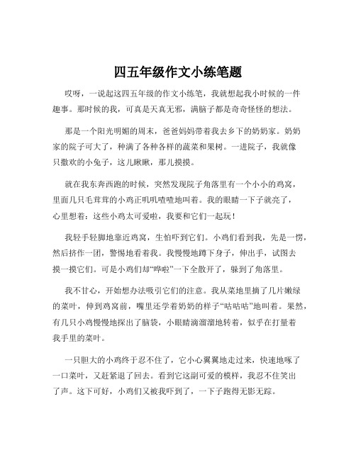 四五年级作文小练笔题