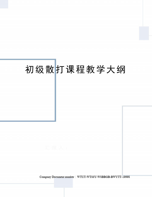 初级散打课程教学大纲